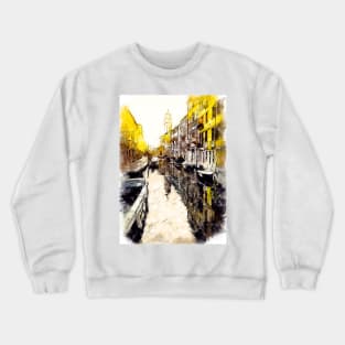 Venice City Streets Travel Poster Series watercolor ink edition 03 Crewneck Sweatshirt